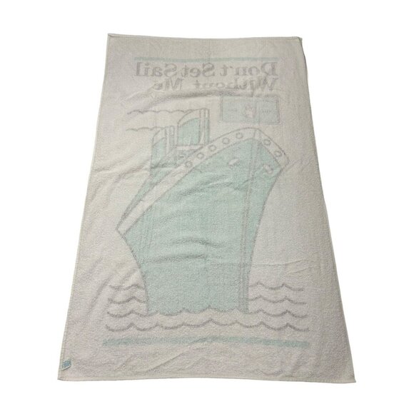 Vintage American Express‎ Don't Set Sail Boat Beach Towel 55" X 36" Amex - Picture 2 of 7